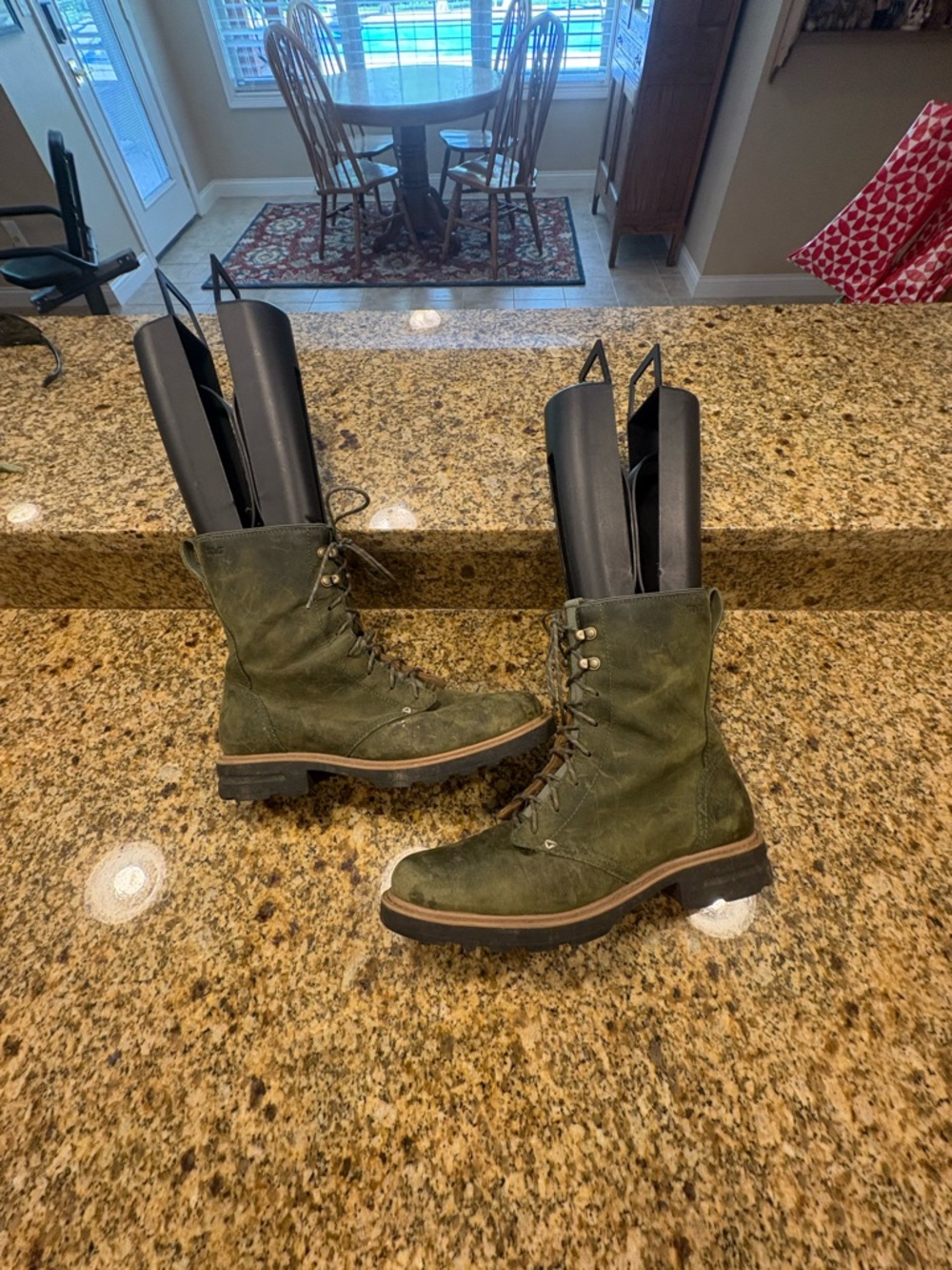 Teva Womens Rowena Water Proof Olive  Leather Outdoor Zipper Mid-Calf Boots 9 - Picture 8 of 10